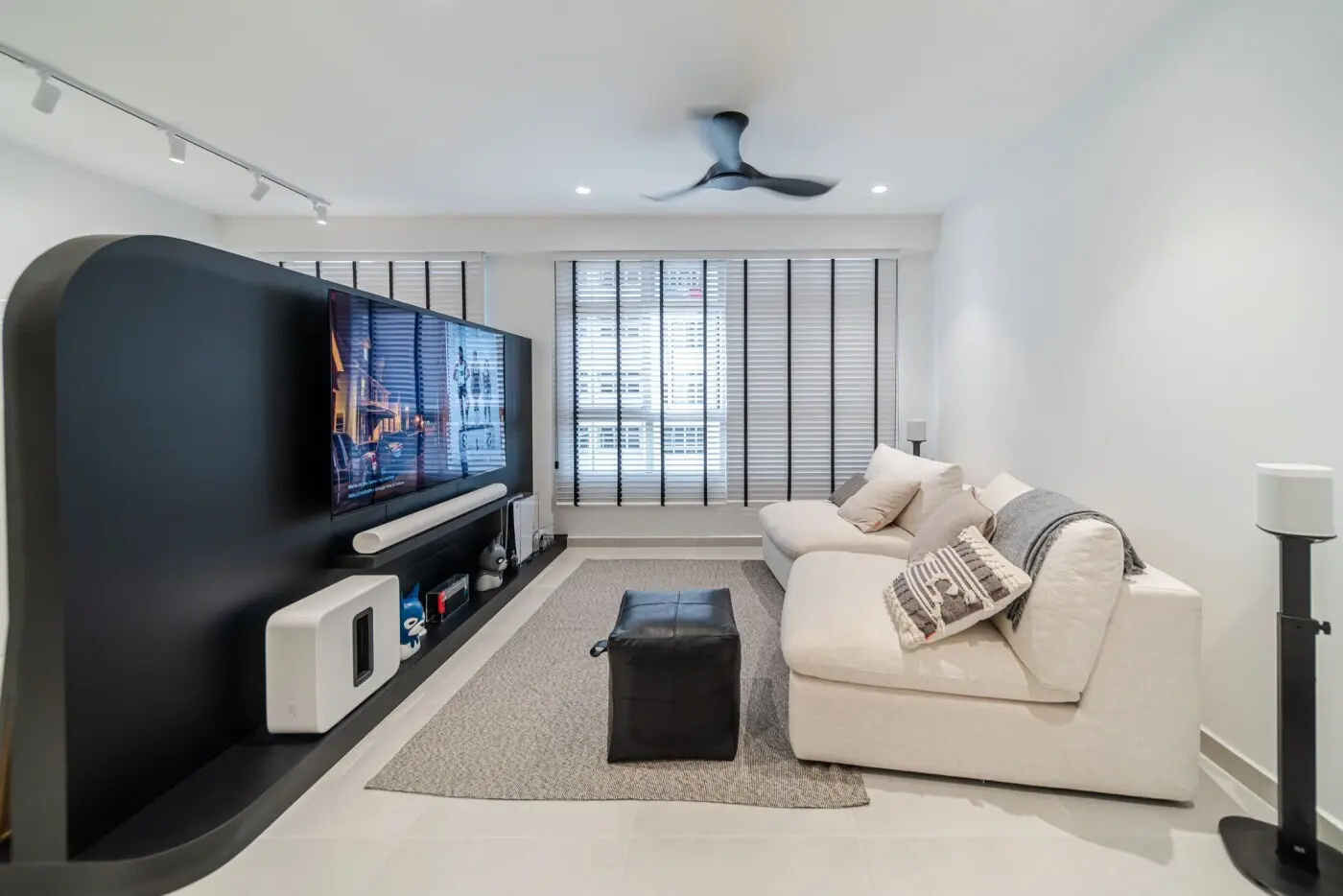 Wild Design - Black & White - Living Hall - New HDB - $50,000