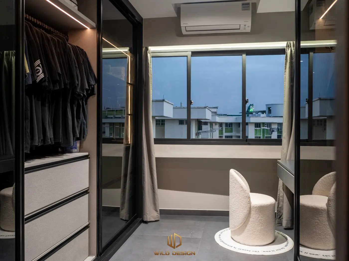 Wild Design - Black & White - Wardrobe - Resale HDB - $75,000