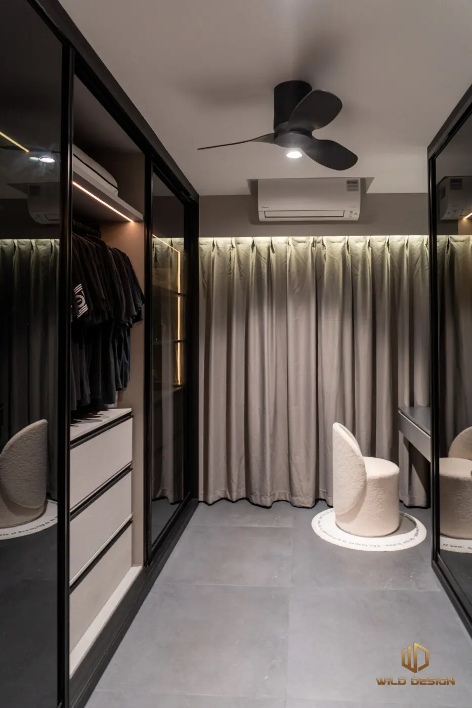 Wild Design - Black & White - Wardrobe - Resale HDB - $75,000