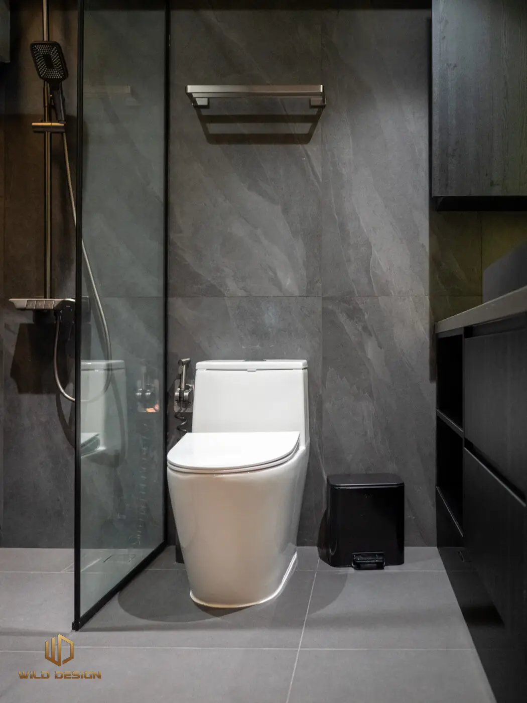 Wild Design - Black & White - Master Bathroom - Resale HDB - $75,000