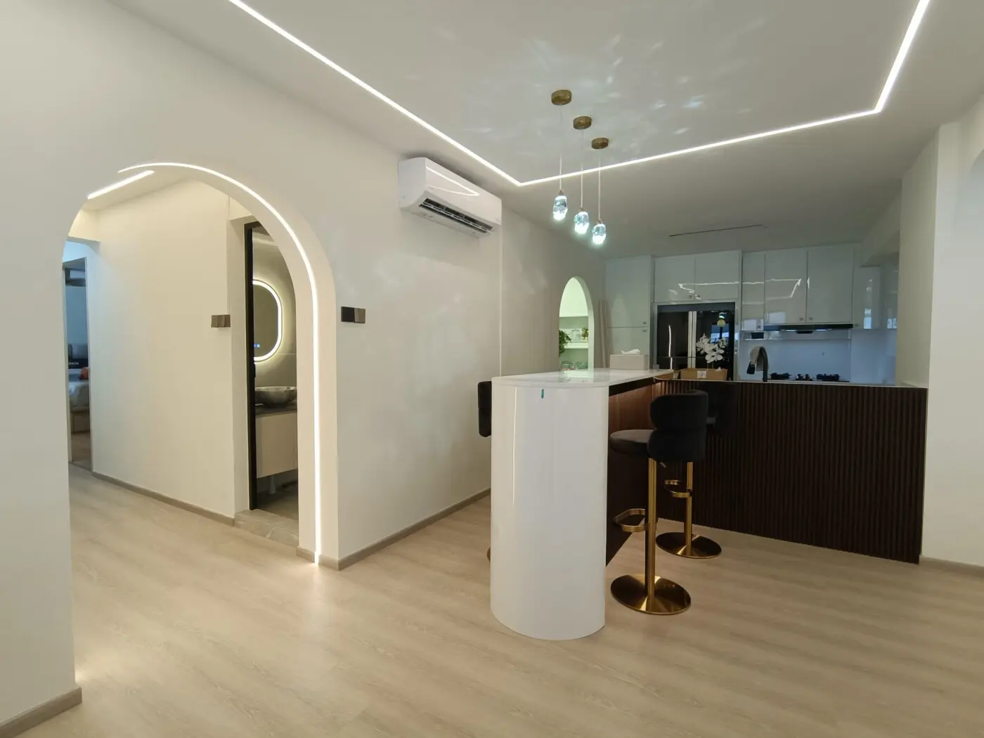 Wild Design - Minimalistic / Scandinavian - Entrance to walkway to Bedrooms - Resale HDB - $120,000