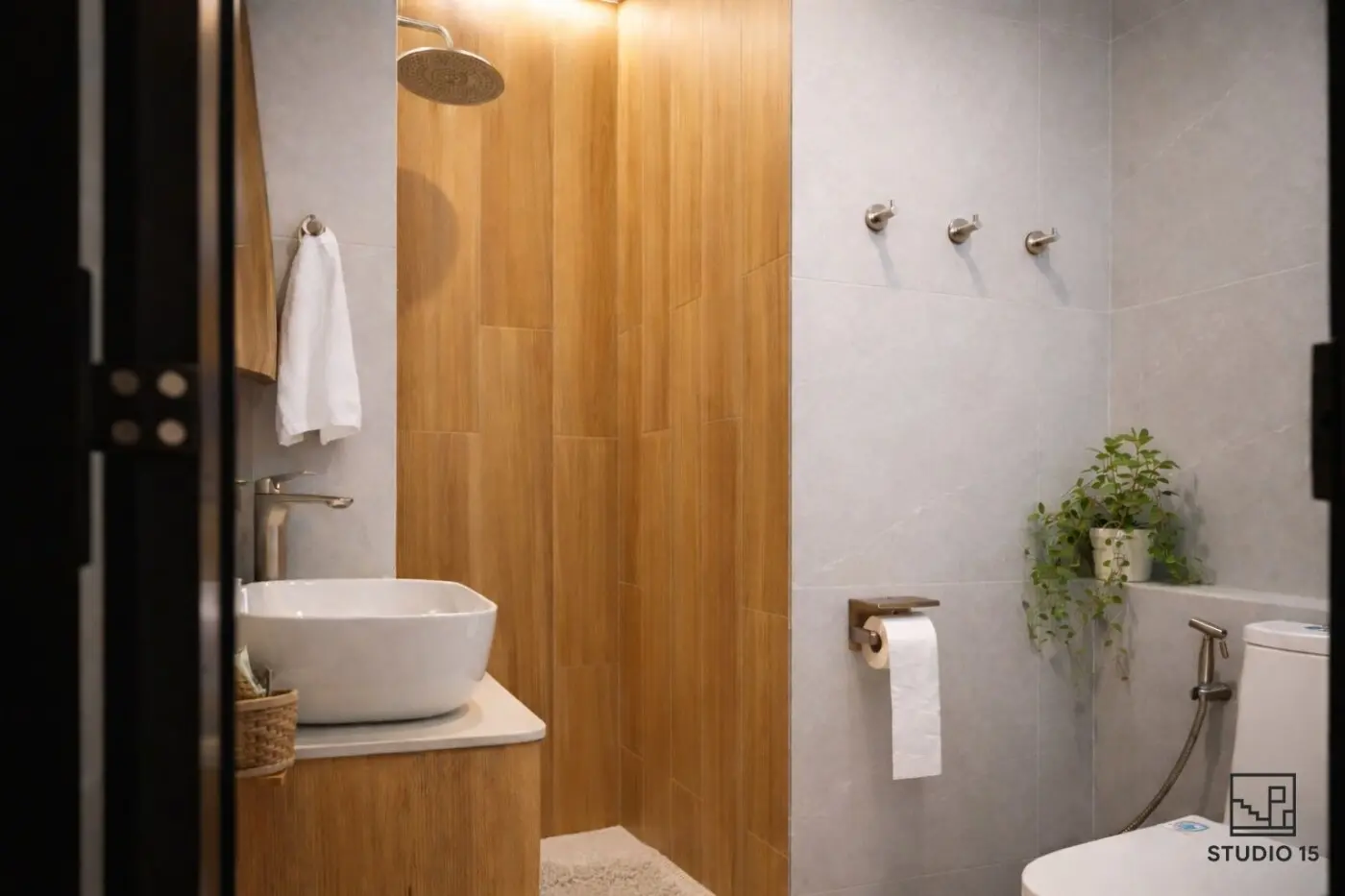 Studio 15 Interior - Minimalistic / Scandinavian - Master Bathroom - Resale HDB - $120,000