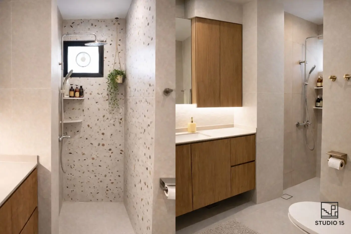 Studio 15 Interior - Minimalistic / Scandinavian - Common Bathroom - Resale HDB - $120,000