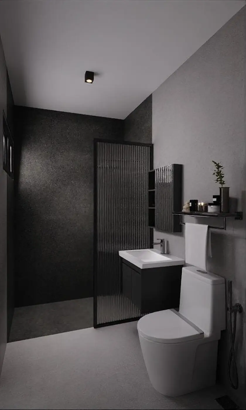 Joust Interior Design Studio - Black & White - Master Bathroom - Resale HDB - $45,500
