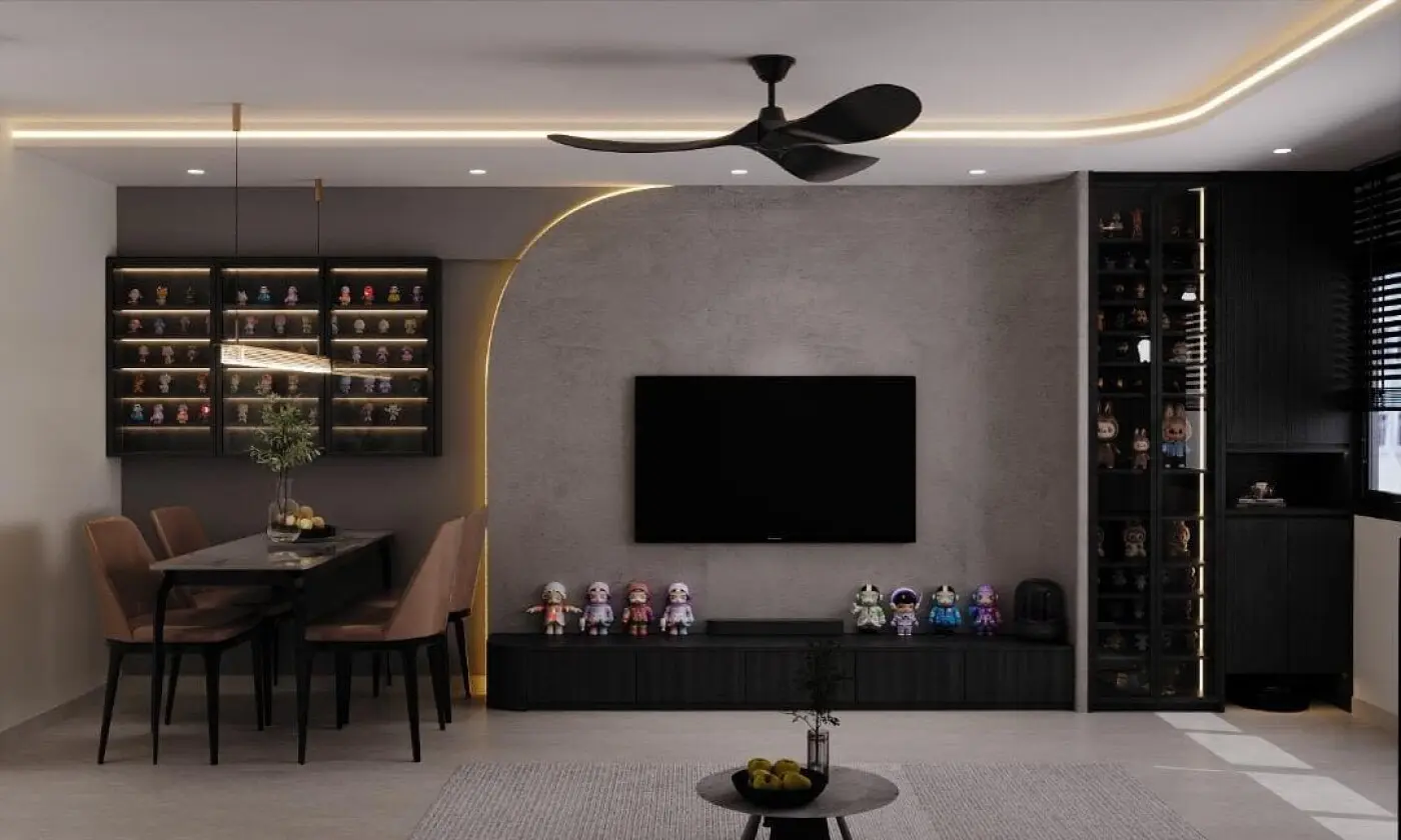 Joust Interior Design Studio - Black & White - Living Room - Resale HDB - $45,500
