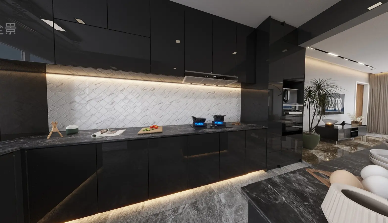 Home Hut Interior - Luxury / Glamorous - Kitchen - Resale HDB - $73,000