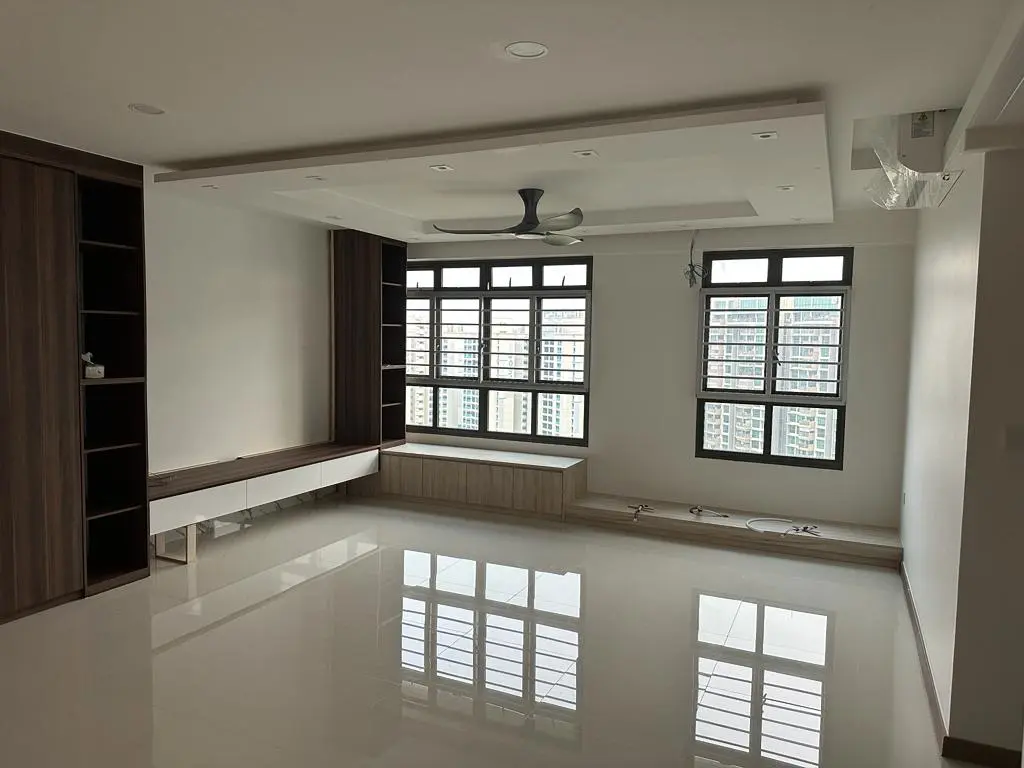 10 Concept Renovation - Modern / Contemporary - Living room work in progress - New HDB - $55,000