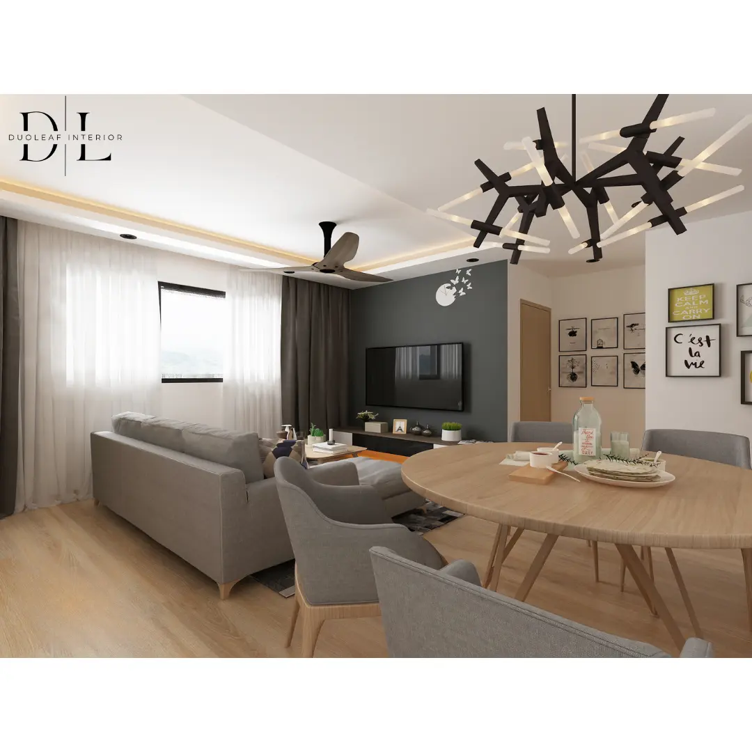 Duoleaf Interior - Minimalistic / Scandinavian - 303B Anchorvale Link - HDB 3 Bedrooms, Living 1.1 - Resale HDB - $20,000