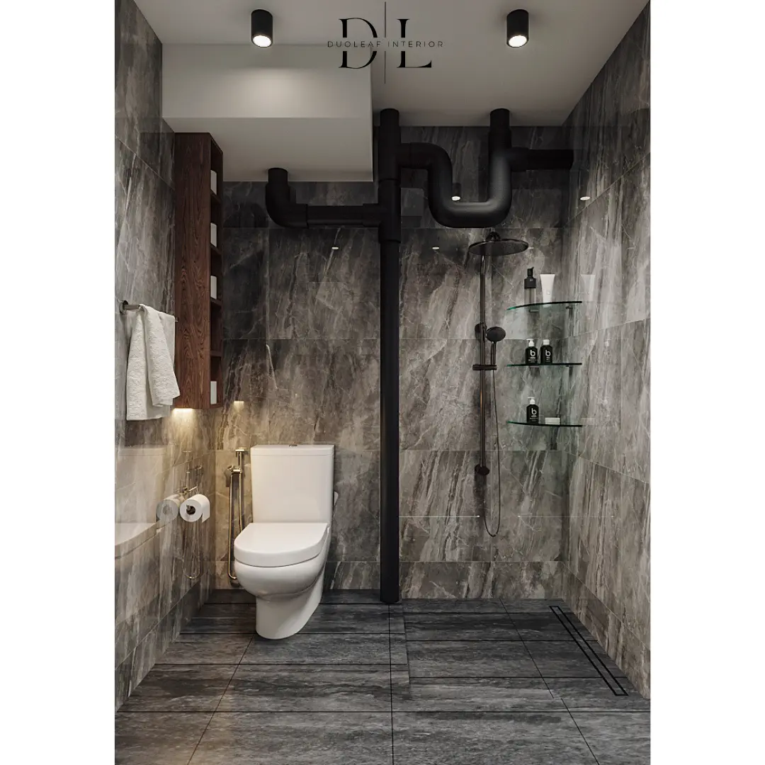 Duoleaf Interior - Industrial / Raw - 2 Queen Road - Common WC - Resale HDB - $70,000