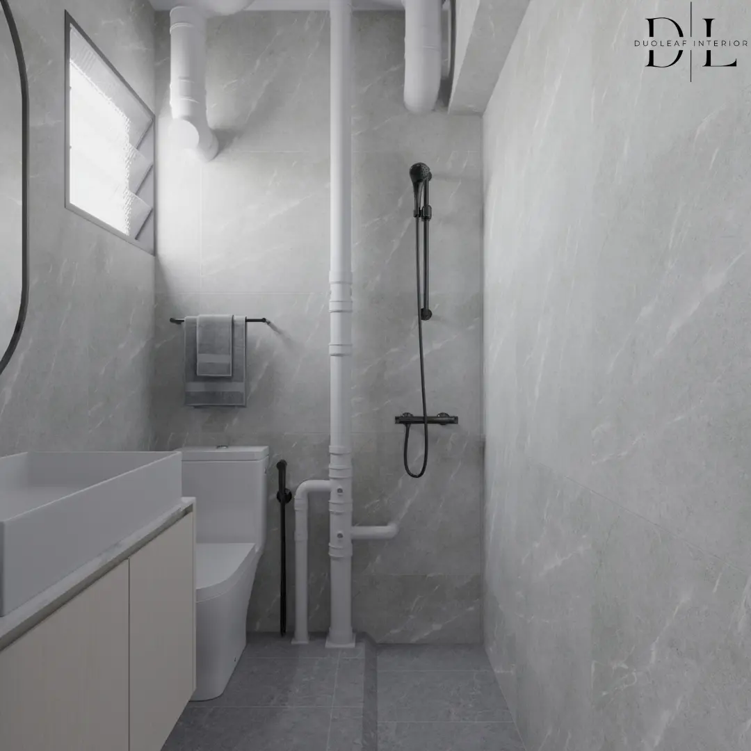 Duoleaf Interior - Minimalistic / Scandinavian - 212 Ang Mo Kio - Master WC - Resale HDB - $40,000