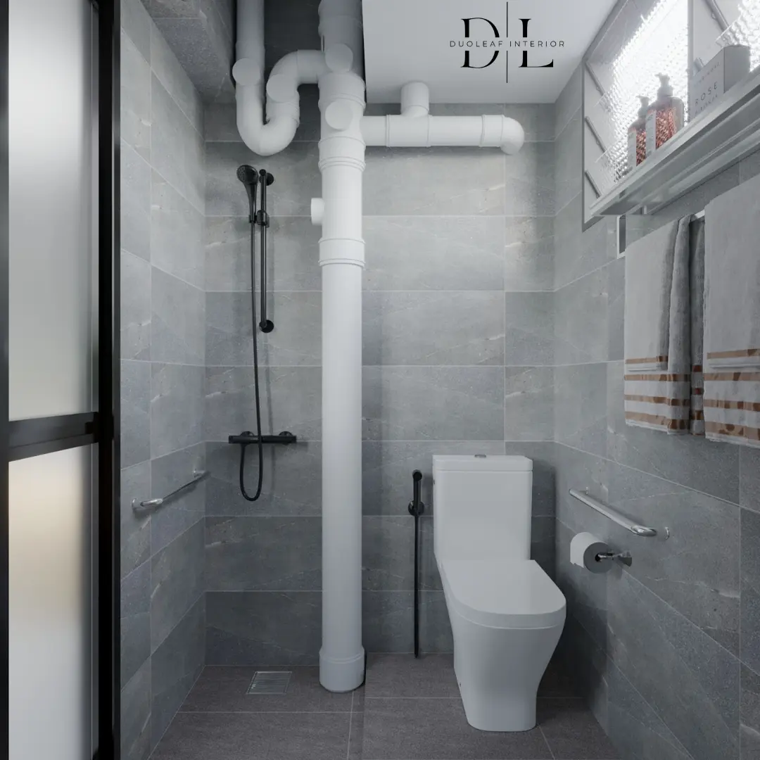 Duoleaf Interior - Minimalistic / Scandinavian - 212 Ang Mo Kio - Common WC - Resale HDB - $40,000
