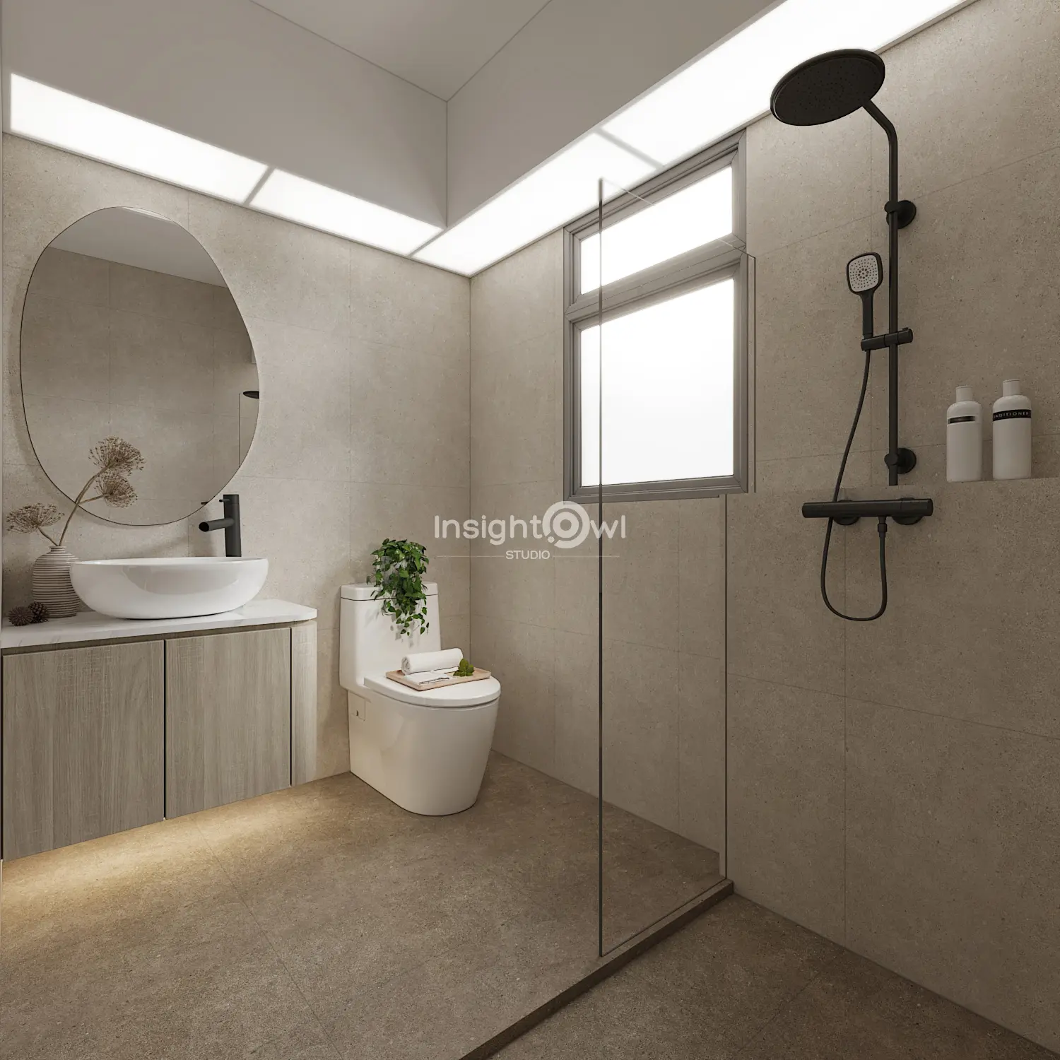 Insightowl Studio - Minimalistic / Scandinavian - Master Bath - New HDB - $62,000
