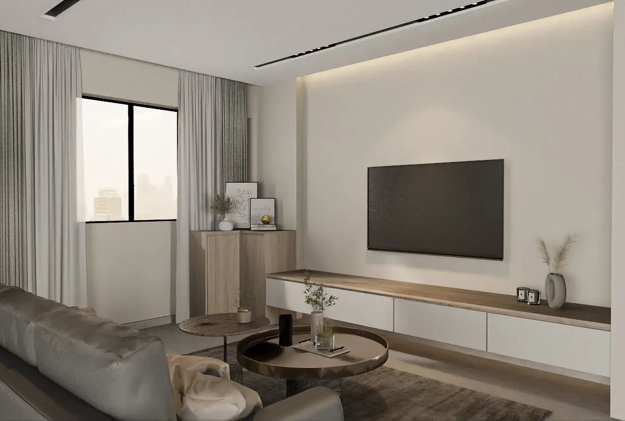 Monochrome Studio - Minimalistic / Scandinavian - living room - Resale HDB - $48,000