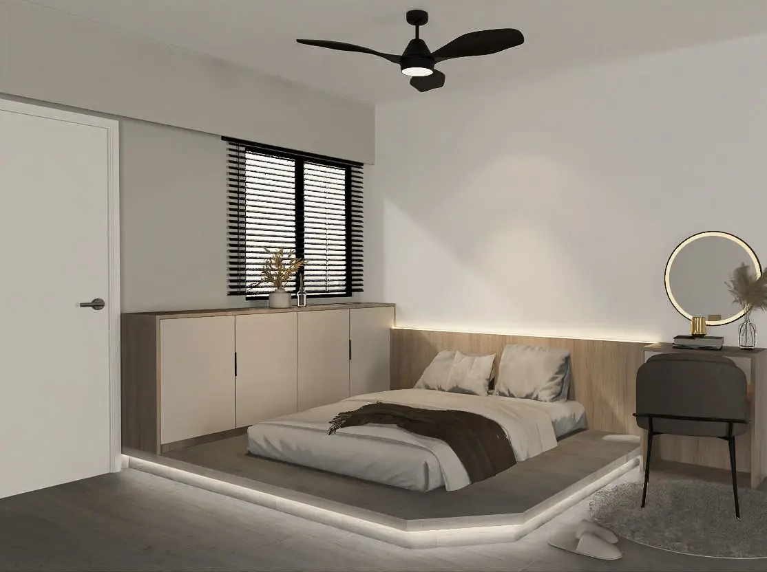 Monochrome Studio - Minimalistic / Scandinavian - bedroom - Resale HDB - $48,000