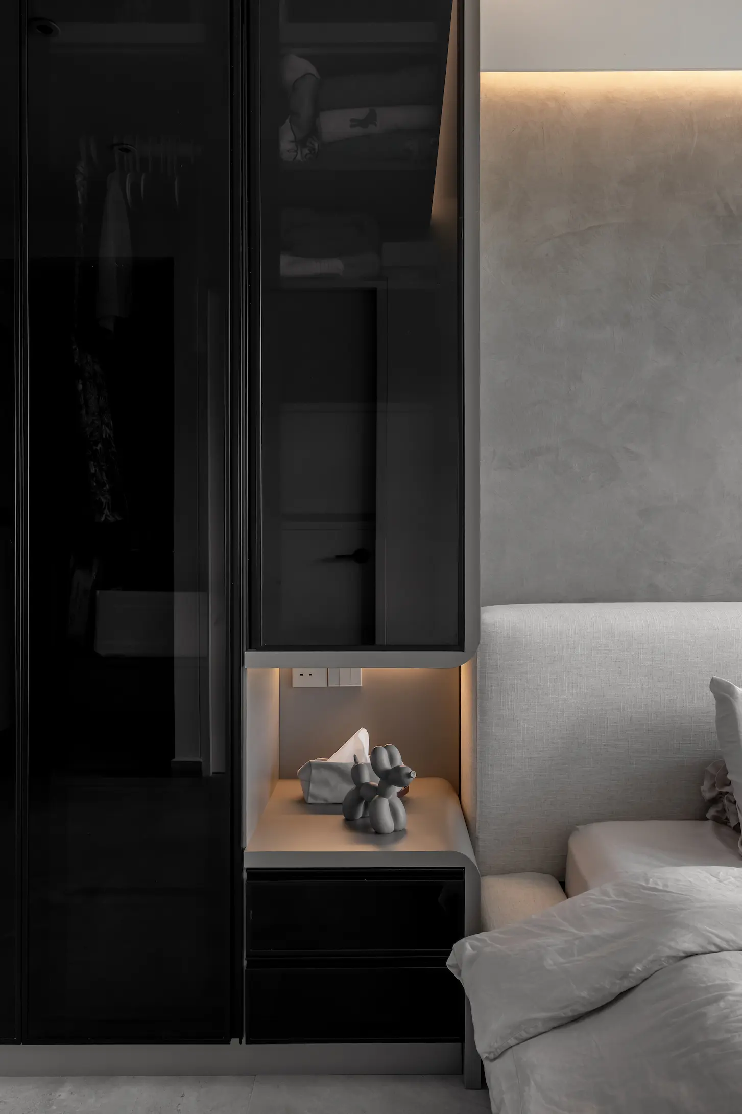 Concrid Interior  - Black & White - master room - New HDB - $100,000