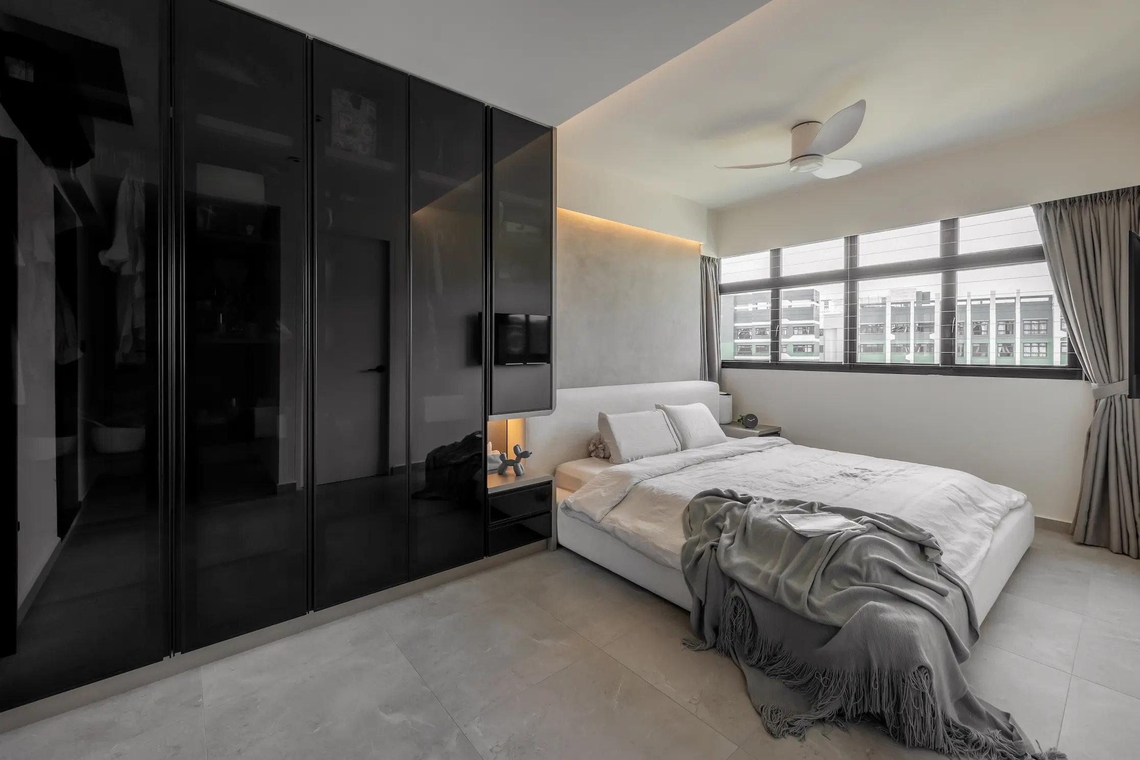 Concrid Interior  - Black & White - master room - New HDB - $100,000