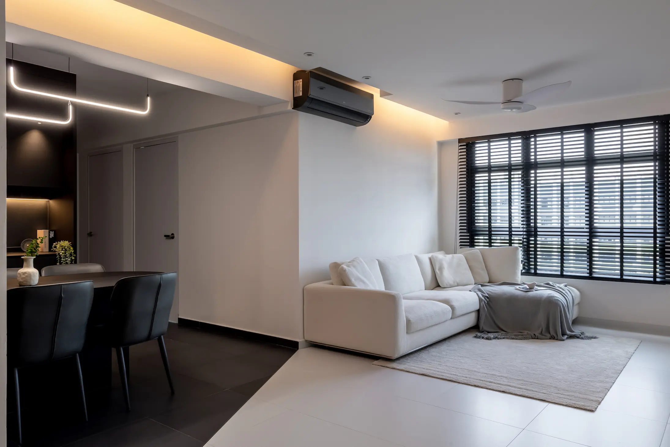 Concrid Interior  - Black & White - living - New HDB - $100,000