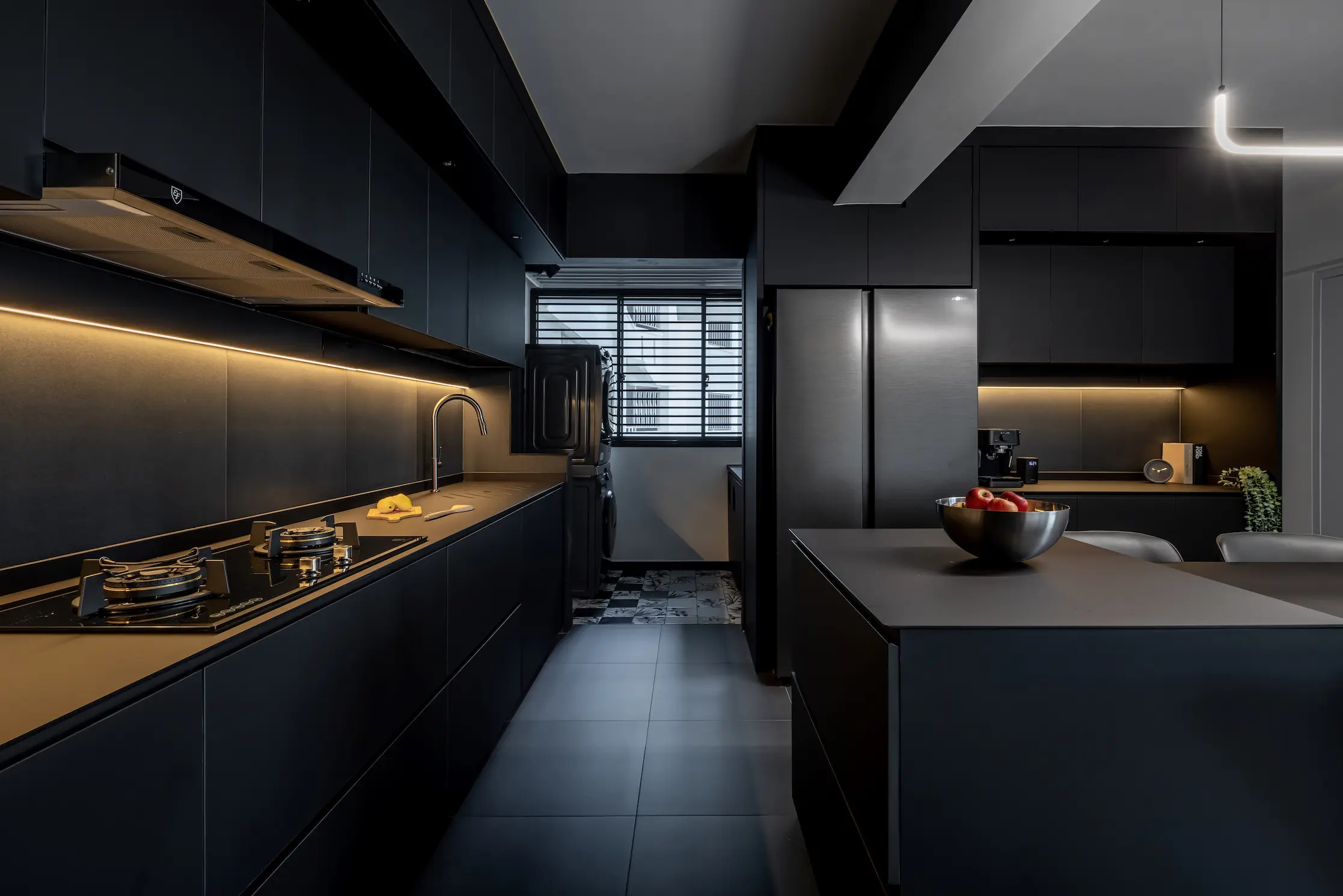 Concrid Interior  - Black & White - kitchen - New HDB - $100,000