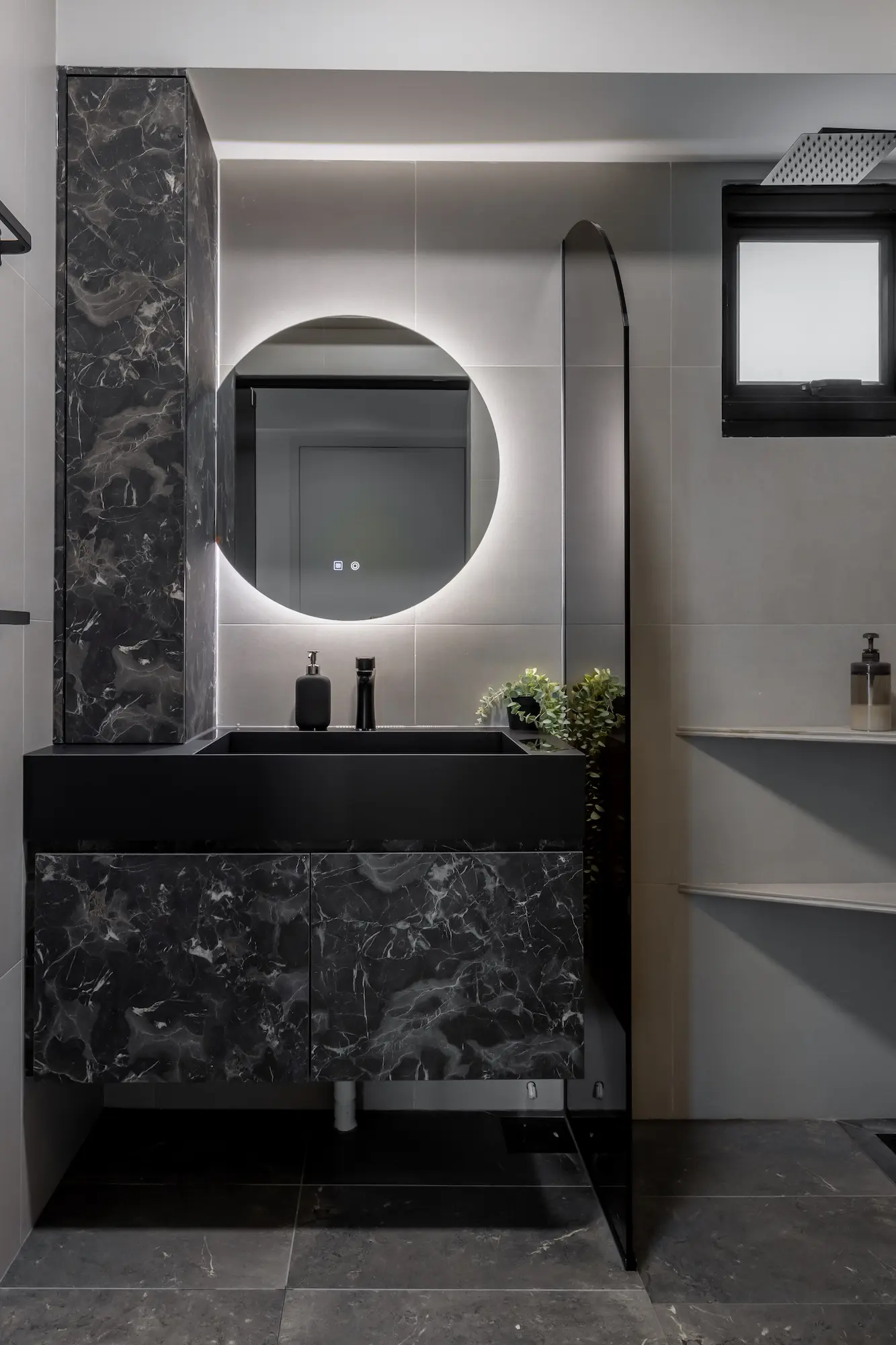Concrid Interior  - Black & White - common toilet - New HDB - $100,000