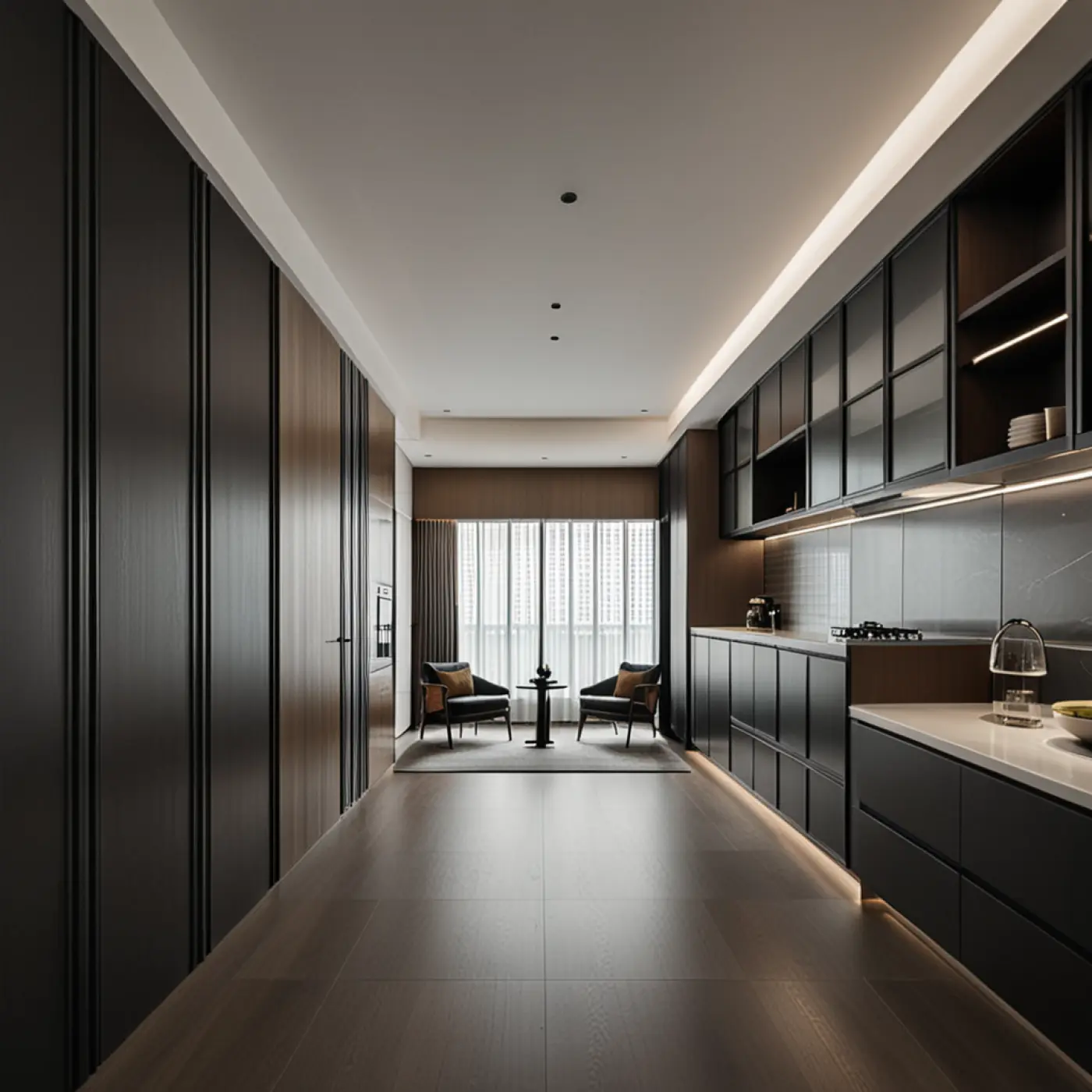 Blackwoods Interior - Black & White - kitchen - Resale Condo - $76,000