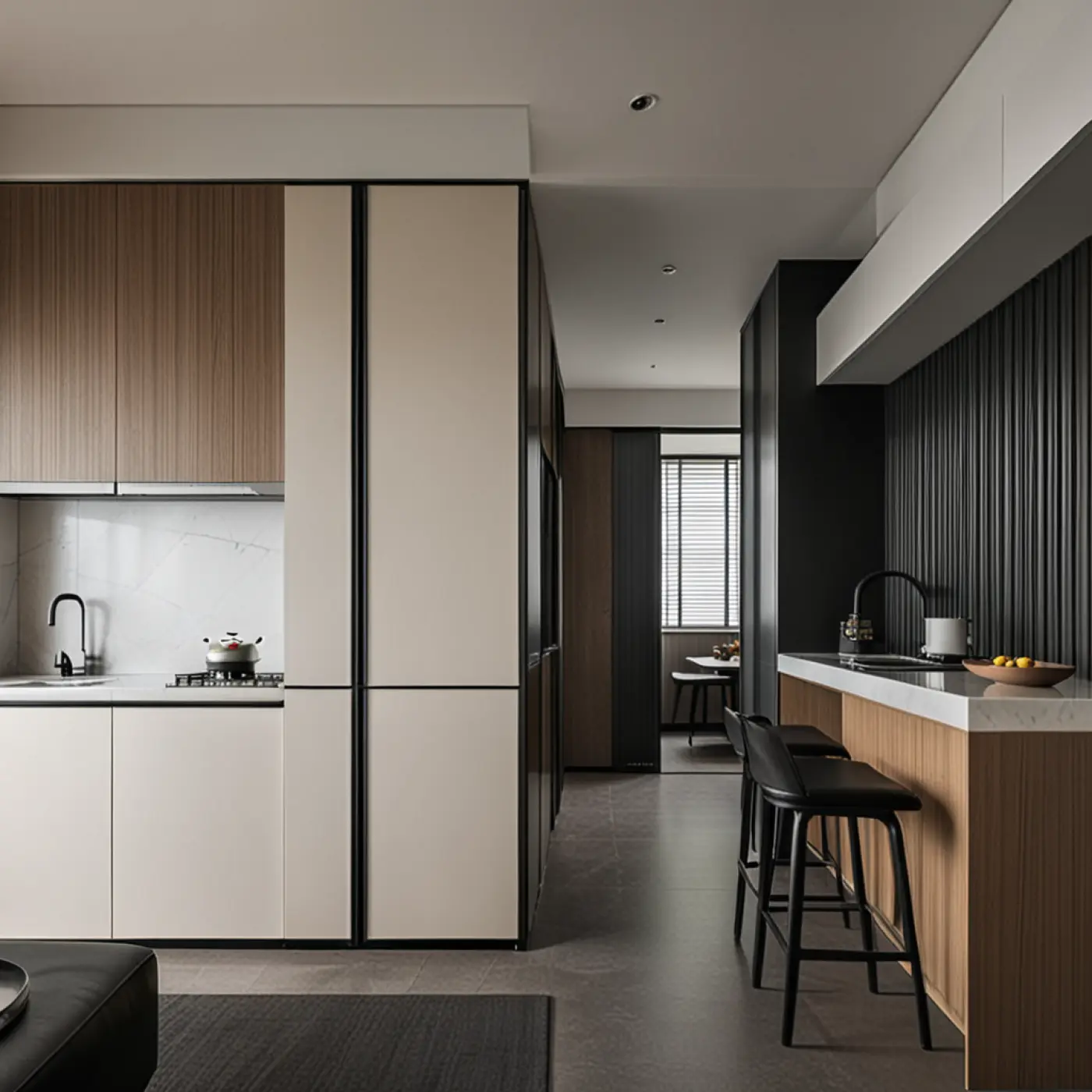 Blackwoods Interior - Black & White - Living area - Resale Condo - $76,000