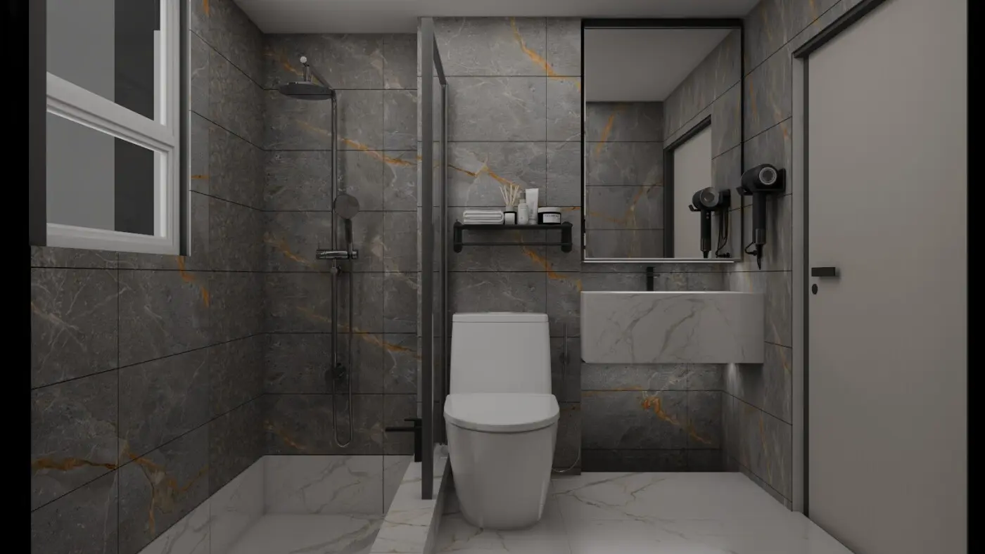 Kwang Fong Design - Luxury / Glamorous - Master Bathroom - Resale Condo - $90,000