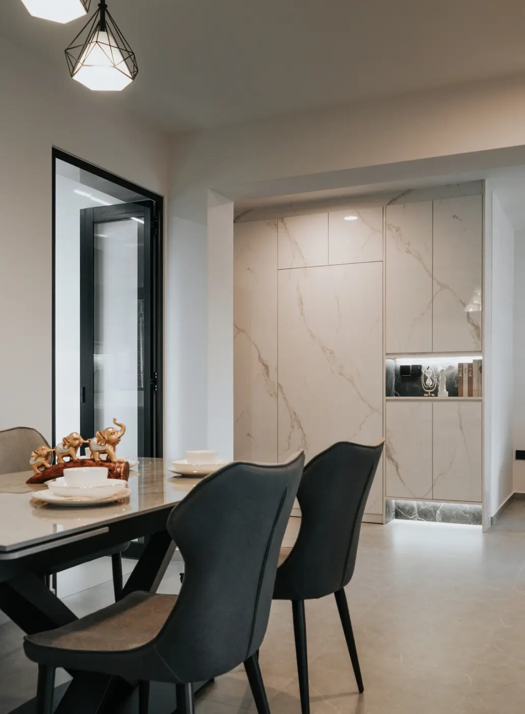 Redefine Interior Design - Black & White - Dining - Resale HDB - $35,000