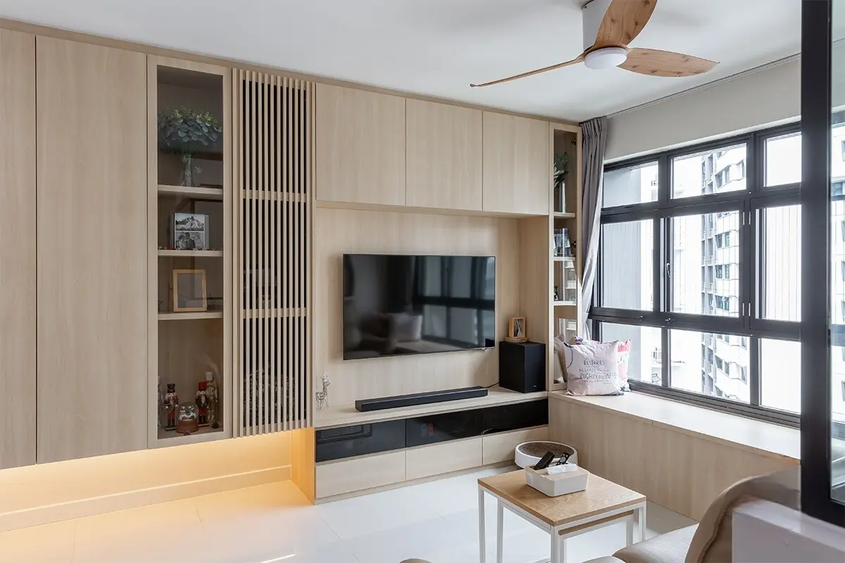 Brown Studio - Minimalistic / Scandinavian - Living Room - Resale HDB - $47,000