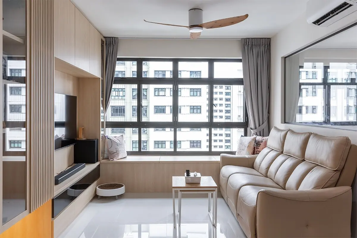 Brown Studio - Minimalistic / Scandinavian - Living Room - Resale HDB - $47,000