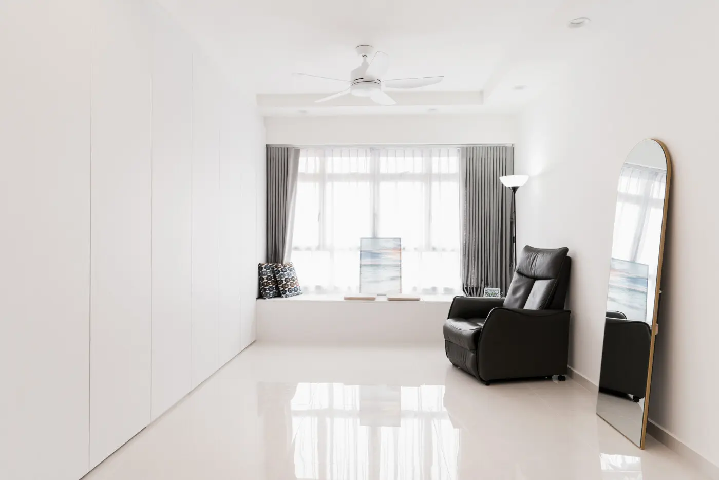 Modern luxury 5-room HDB living room renovation Singapore