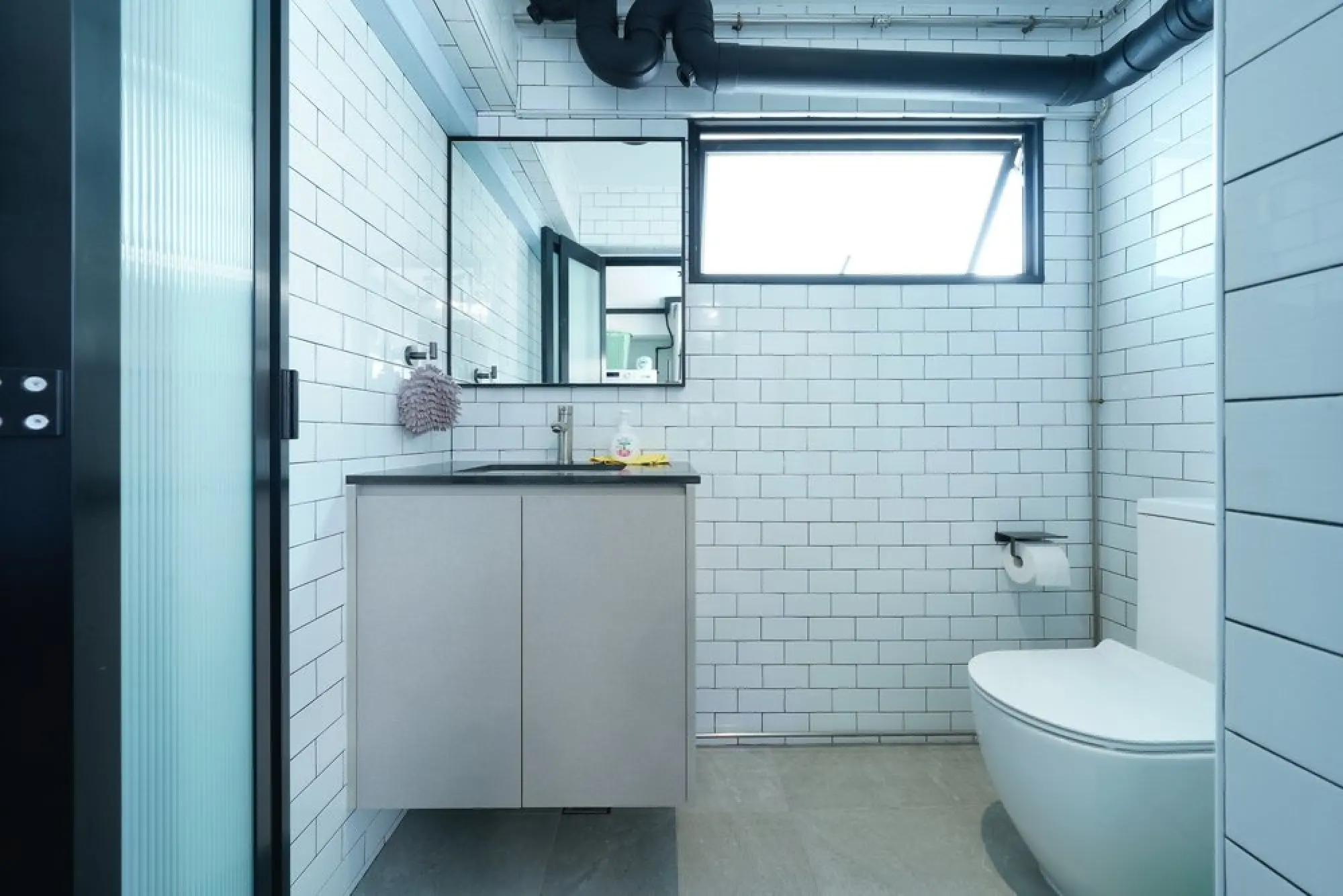 Ngieng Spatial Design - Industrial / Raw - Common Toilet - Resale HDB - $180,000